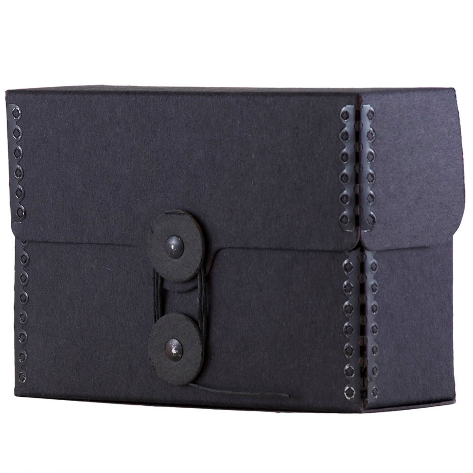 JAM Paper Black Kraft Button & String Tie Closure Portfolio, 4.25" x 6.25"